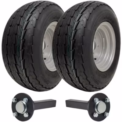 Kit de remorque 20.5×8.00-10 : jantes homologuées pour la route à grande vitesse + moyeu et demi-essieu 750 kg