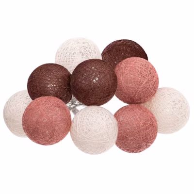 Guirlande LED à piles 10 boules- Marron- Atmosphera