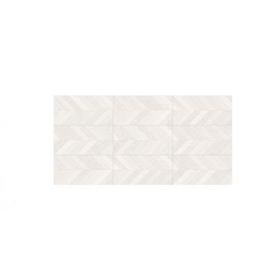 Carrelage sol / mur effet béton design chevron blanc 60×120 cm SEINE RILSE BLANCO