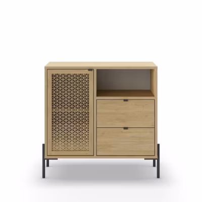 Petit Buffet 1 Porte 1 Niche et 2 Tiroirs L80 cm – Inca