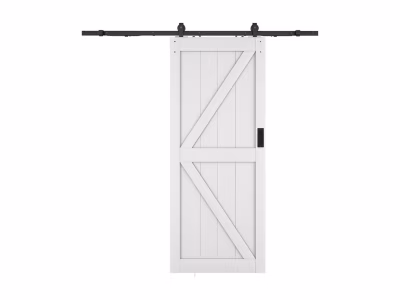 Porte coulissante avec système en applique – Bois et MDF – blanc – H205 x 83 cm – NEFARA