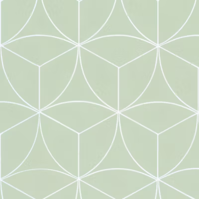 Sol vinyle Textile – Rosace géométrique vert d&rsquo;eau – Rouleau de 4m x 13m