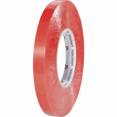 Ruban adhésif double-face TOOLCRAFT 1397P1550C transparent 50 m x 15 mm, colle acrylique, support polyester