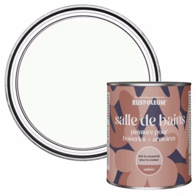 Peinture Blanche pour Boiseries de Salle de Bains, Satinée – RUST-OLEUM – Immobile 750ml