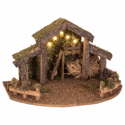 Crèche traditionnelle de Noël vide – LED