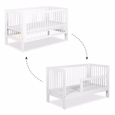 Lit evolutif 70×140 sommier inclus Littlesky by Klups Olivia Blanc