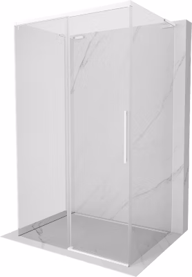 Mexen Rox-3S L cabine de douche à 3 parois coulissante 130 x 80 cm, transparent, blanc – 8C2L-130-080-20-00-3S