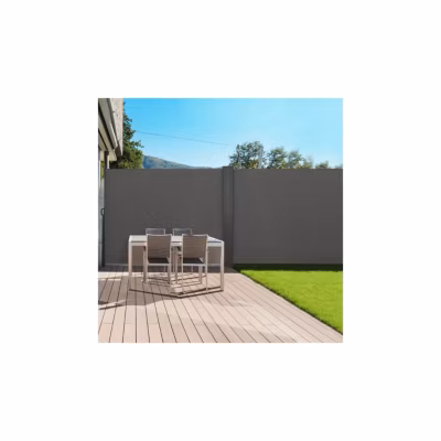Paravent extérieur rétractable double 160 x 800 CM gris anthracite store latéral