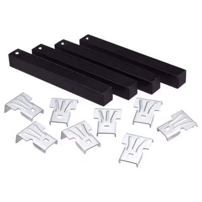 Lot de 4 pieds pour sommier en Métal sans roues couleur Noir – Hauteur 30 cm x 3 cm