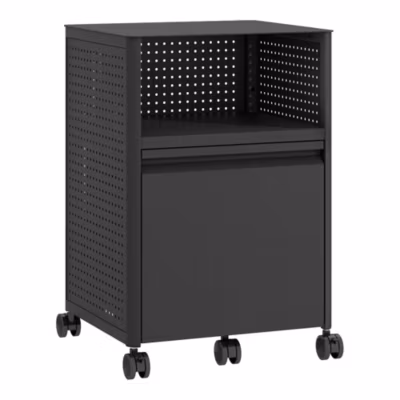 Caisson de bureau à roulettes Velvevn acier 54 x 40 x 36 cm noir en.casa