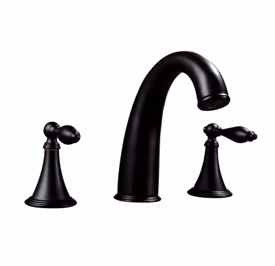Robinet de lavabo sur plage 023 en laiton noir collection Céphise