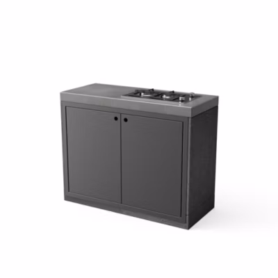 TUOZI-Module de support pour plans de travail KITAWAY GAS pour Barbecue en Béton Préfabriqué (Blanc, Gris-84x63x63 cm)-Extérieur