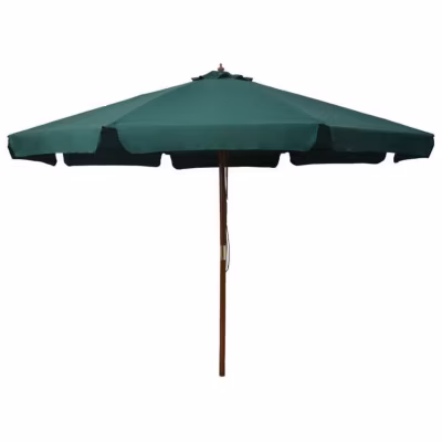 vidaXL Parasol d&rsquo;Extérieur avec Mât en Bois, Pare-soleil de Patio, Abri de Soleil, Parasol de Plage Jardin Terrasse Balcon, 47213