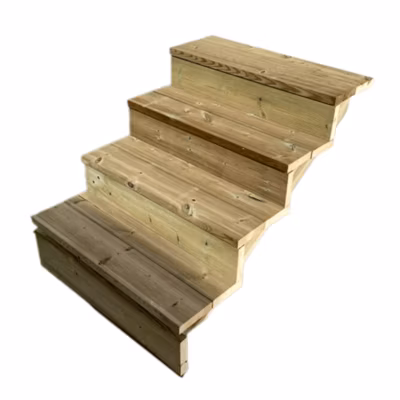 BERLIN Escalier extérieur bois 4 marches H 71cm L-60cm – avec contre marche