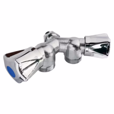 Robinet double de machine à laver – Diamètre : 1/2 » – 3/4 »