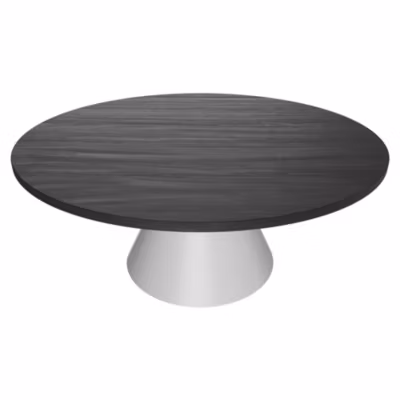 Artù White – Table de salle à manger ronde 120 cm en bois stratifié avec base conique en métal-Noir