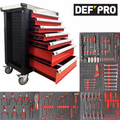 Servante d&rsquo;atelier DEFPRO 7 Tiroirs Avec 173 outils