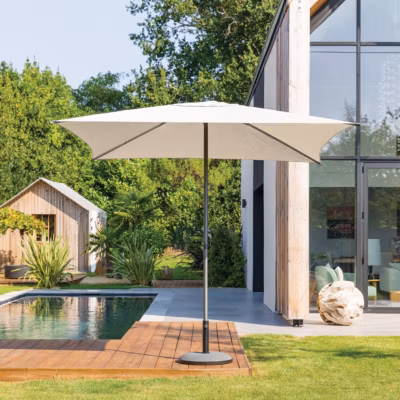 Parasol droit carré Soya blé 2,5 x 2,5 m – Hespéride