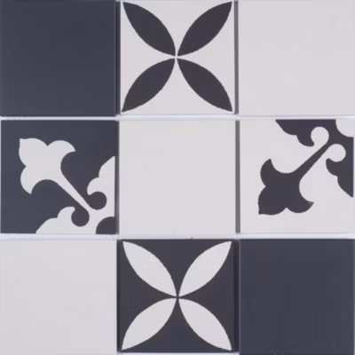 Mosaique de Ceramique 10X10 cm – Decor Type Carreau Ciment – vendu par plaque de 30,7X30,7 cm –