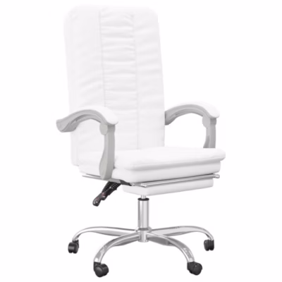 Fauteuil inclinable de bureau Blanc Similicuir vidaXL
