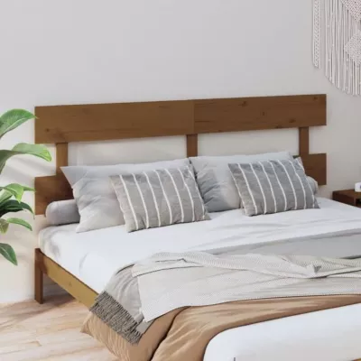vidaXL Tête de lit Marron miel 204x3x81 cm Bois massif de pin 819093