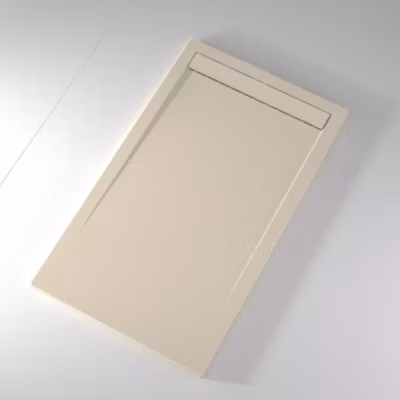 Receveur de douche 70×70 cm extra plat CLEVER en resine surface ardoisee beige