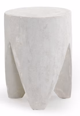 Table d&rsquo;appoint en résine blanche couleur ciment