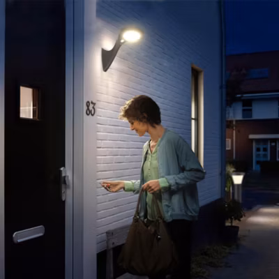 Applique Solaire Murale avec Détecteur de Mouvement – Éclairage Jardin Terrasse Façade – Facile à Installer – Groupe DDC