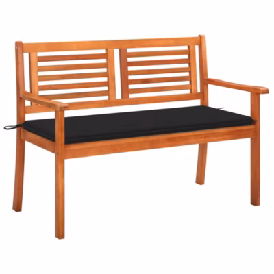 Banc de jardin 2 places avec coussin 120 cm Bois d&rsquo;eucalyptus vidaXL