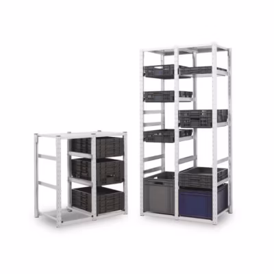 Porte-Bacs Norme Europe kit départ H. 1000 mm pour bacs 400 x 300 mm