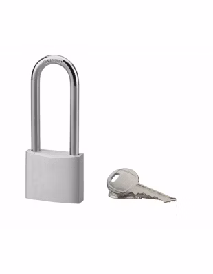 Cadenas à clé, extérieur, alu, 40mm, anse 1/2 haute acier nickelé, 2 clés – SP
