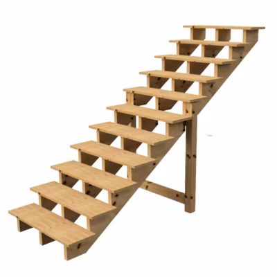 BERLIN Escalier extérieur bois 11 marches H 190cm L-100cm – sans contre marche
