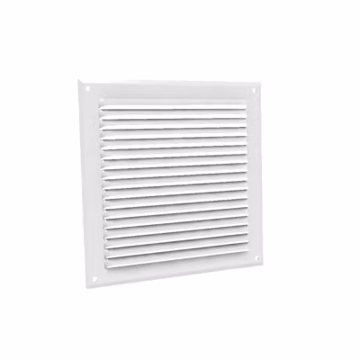 Grille aération ventilation aluminium avec moustiquaire – LxH (mm) 250 x 250 – Couleur Blanc