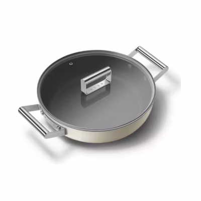 Sauteuse crème mat 28cm + couvercle Smeg DPF2812CRM
