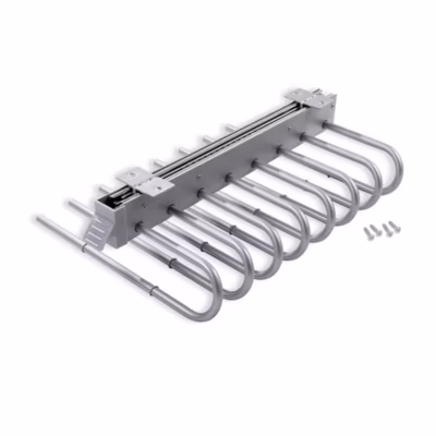 Emuca Porte-pantalons extractible, Droite, Peint en aluminium, Acier et Plastique.