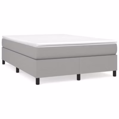 Lit double, Lit adulte, Cadre de lit à ressorts gris clair 140×200 cm tissu