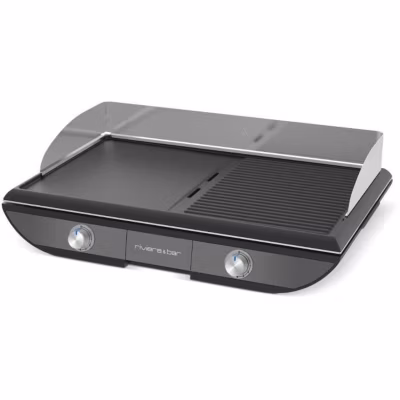 Plancha – RIVIERA & BAR – QPL570 – 2300 W – Bi-zone – 8 à 10 personnes – 53,5 x 33 cm – Noir