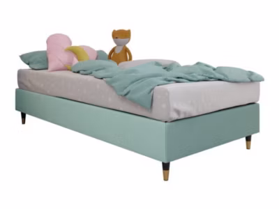 Lit continental Logan 108, Unique, Turquoise, Tissu, Disponible