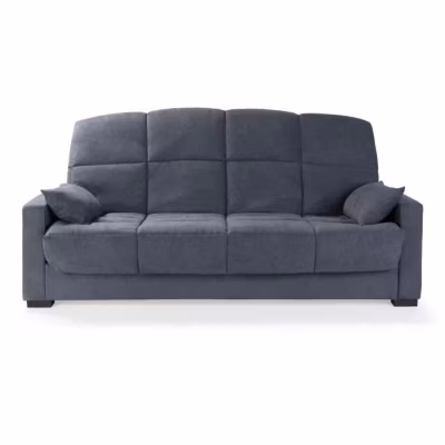 Banquette clic clac 3 places – tissu gris clair – Style contemporain – L223 x P9