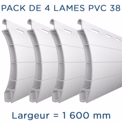 Pack 4 lames – 1600mm – PVC38 – Blanc – AJ