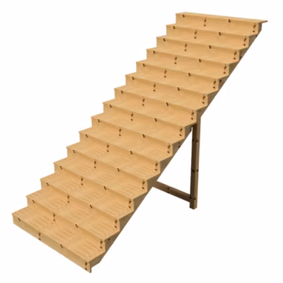 BERLIN Escalier extérieur bois 15 marches H 258cm L-160cm fermé