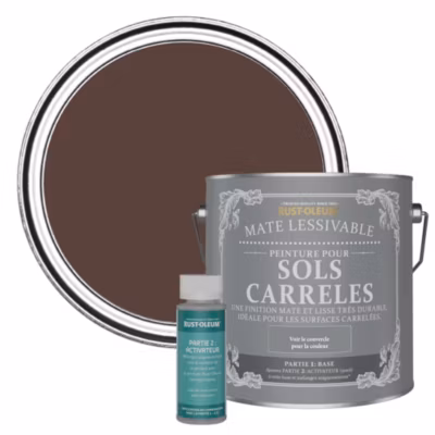 Peinture Rouge Lessivable pour Sols Carrelés, Finition Mate – RUST-OLEUM – Valentina 2,5L