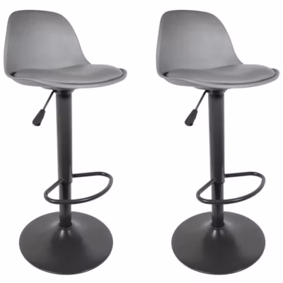 NEWTON – Lot de 2 Tabourets de Bar Coloris Gris