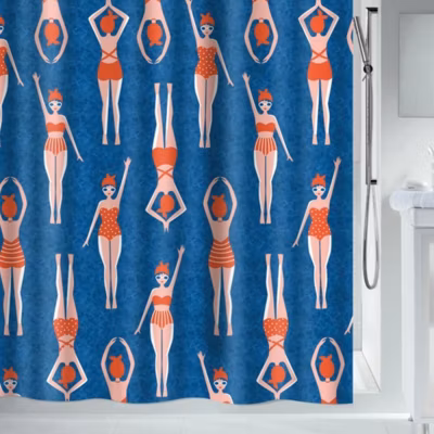 Rideau de douche Polyester BAIGNEUSES 240x180cm Bleu Spirella