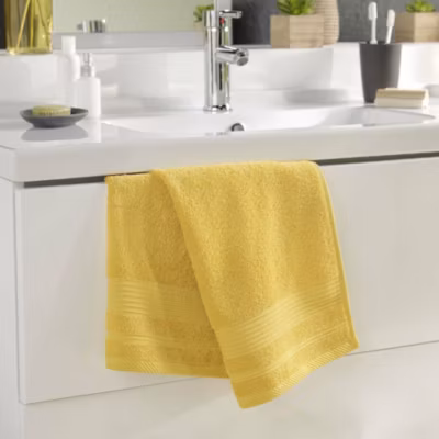 Serviette de toilette 50 x 90 cm eponge unie tendresse Mimosa