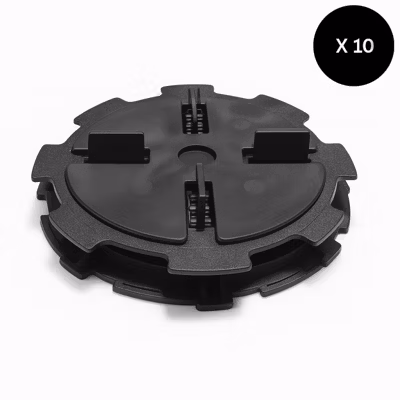 Lot de 10 plots réglables 10 à 15 mm dalle et carrelage McCover Noir