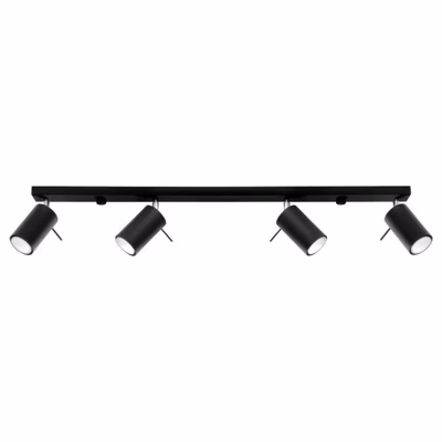 Plafonnier Spot Orientable Noir pour 4 Ampoules GU10 – SILAMP