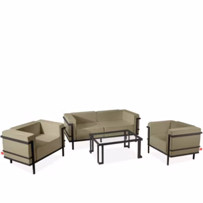 Ensemble de meubles de jardin TRIGLO meubles de jardin bas, gris foncé/beige