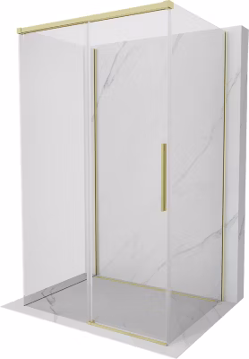 Mexen Rox-3S cabine de douche 3 parois coulissante 105 x 110 cm, transparent, or brossé – 8C2-105-110-55-00-3S