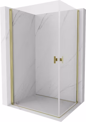Mexen Mist-B Duo cabine de douche pivotante 100 x 95 cm, transparent, doré – 8A2-100-095-50-00